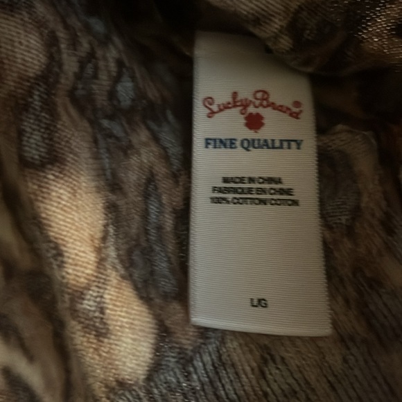 Lucky Brand Leopard Print Cardigan button front cotton NWT Large $99 animal - Picture 6 of 7